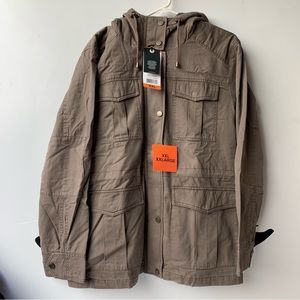 Lucky Brand Anorak Khaki Jacket Womens XXL Snap Button Army Jacket